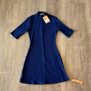 REFORMATION KNIT MINI DRESS IN NAVY